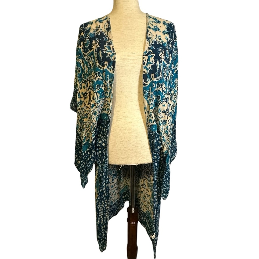 Macchia di‎ Ruggine Kimono Artisan Art to Wear Boho Festival 100% Viscose O/S
